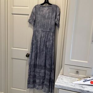 LoveShackFancy midi dress Medium tiedye blue